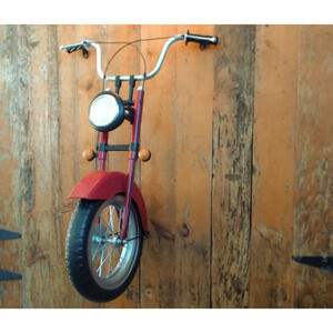 Motorcycle Sculpture - Rustic Metal - Mancave Garage Biker Wall Hanging